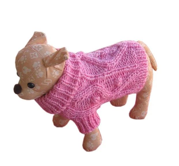 New Winter Hand Knitted Crochet Organic Dog Sweater For Doggie Jumper Sweatshirt