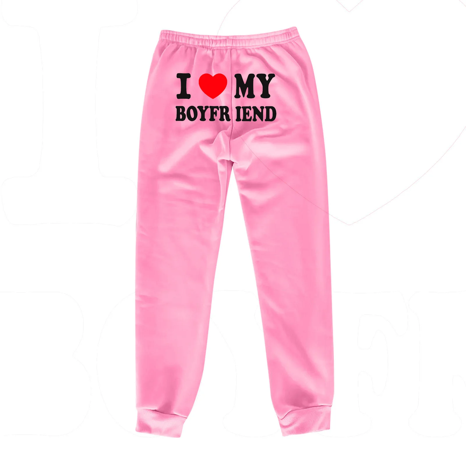 New cross-border I MY BOYFRIEND printed casual sweatpants men's and women's loose feet high-waisted sweatpants