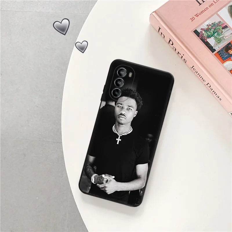 Black Soft Phone Case for Motorola G32 G50 G51 5G G60 G71 G22 G52 G72 G53 G73 G60S Moto G9 Plus Roddy Ricch Cover