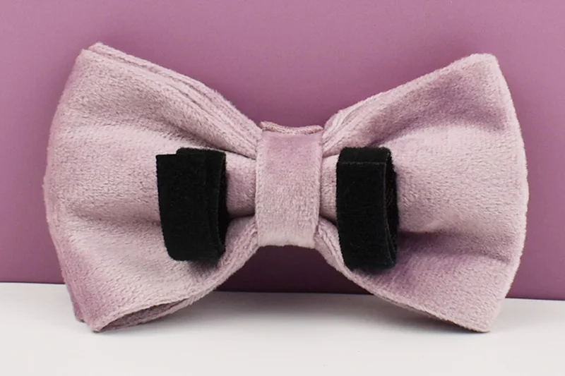 Deep Purple Velvet Powder Samt-Hundehalsband und Leinen-Set für individuell gravierte Namensschilder, Heimtierbedarf, Hundeleine, Samt 06 – Detail 11
