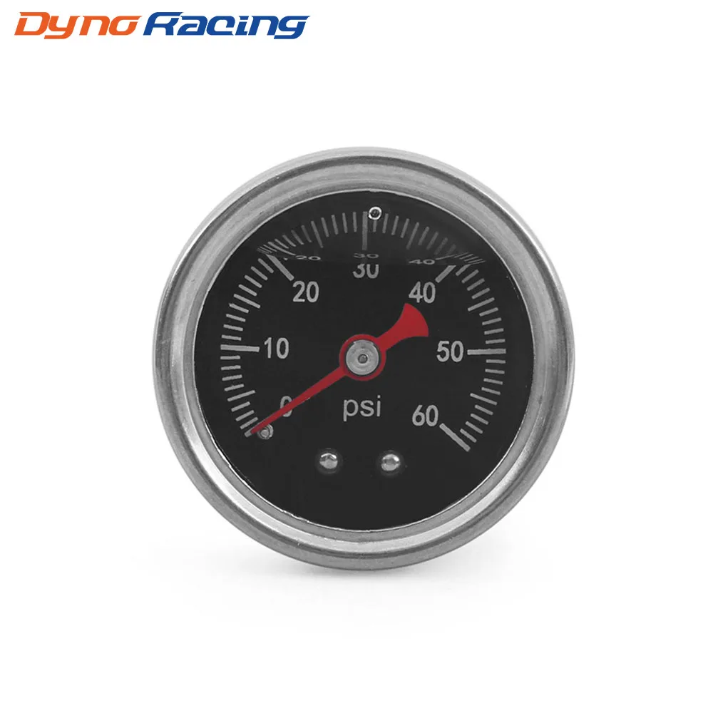 Liquid Filled Fuel Press Pressure Gauge 0-60 PSI For Fuel Pressure Regulator Oil Gauge 1/8" NPT Black Face BX102459