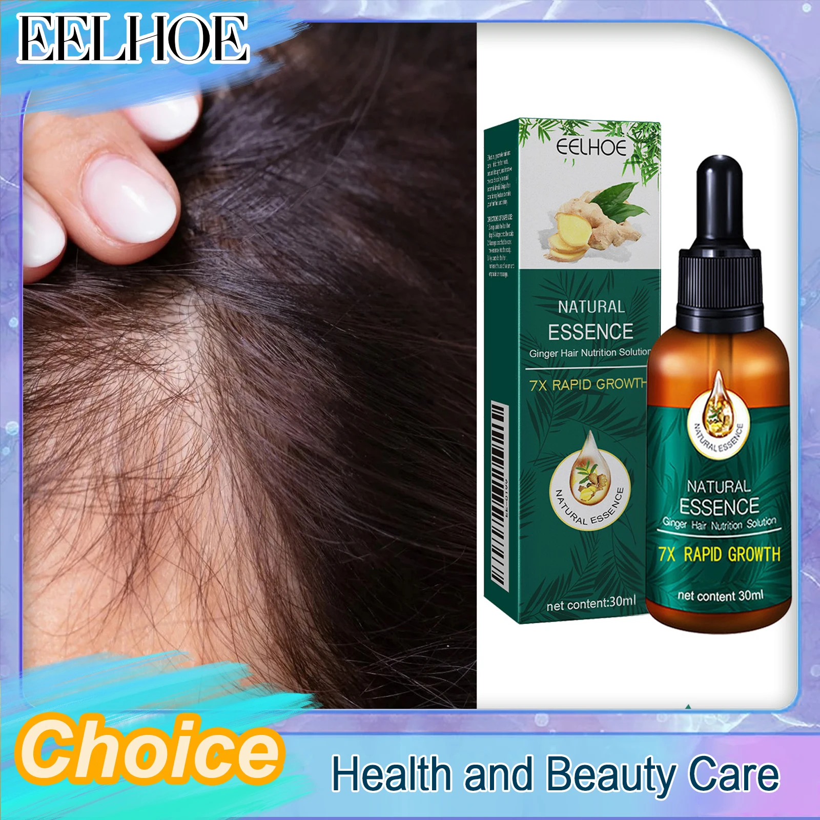 Eelhoe Ginger Hair Growth Serum Hair Regrowth Grow Thicker Longer Hair Accelerate Growth For Men And Women Hair Care Repair Hair
