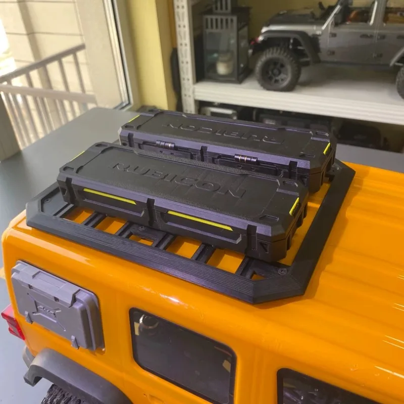 Scale Roof Toolbox with Rack for 1/7 1/8 1/10 RC Crawler Fit for Rlaarlo MK07/JK07/CK5811/KM5/KM6/TANK300 RC Car Upgrade