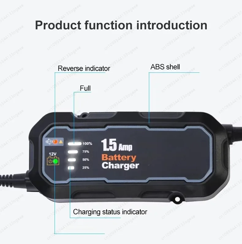 

Intelligent 1.5A Lithium Cell Charger for Automobile & Motorcycle Wide Voltage Pulse Repair 12V Lead-acid Cell Charger