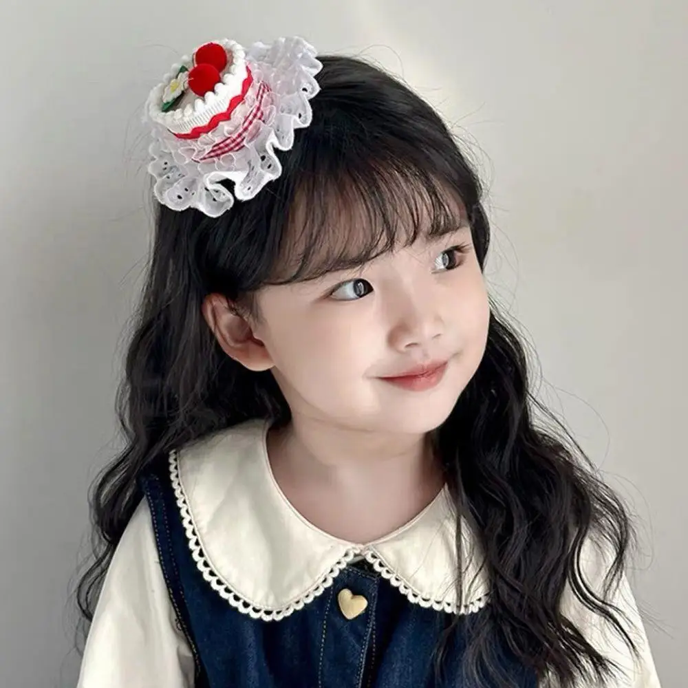 

Lolita Lace Cute Cherry Cake Hair Clip Children Hairpins Colorful Women Hair Hoop Headwear Korean Headband Women Hair Ornament
