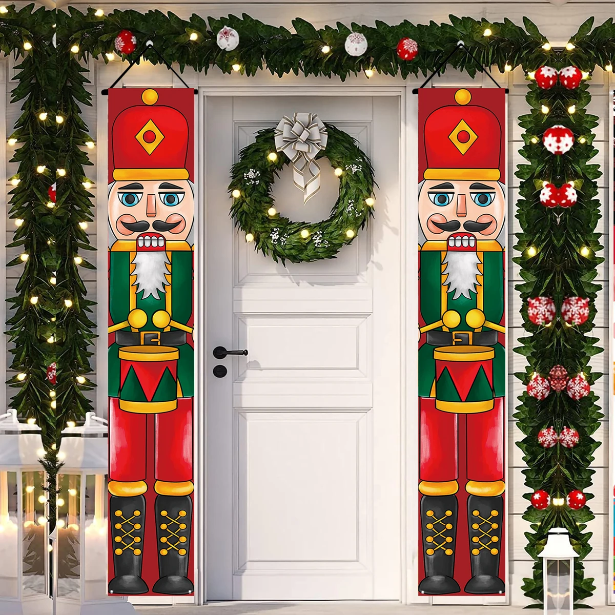 Christmas Hanging Door Banner Santa Claus Snowman Couplet Xmas Decor For Home 2024 Xmas Gifts Navidad Happy New Year Noel 2025