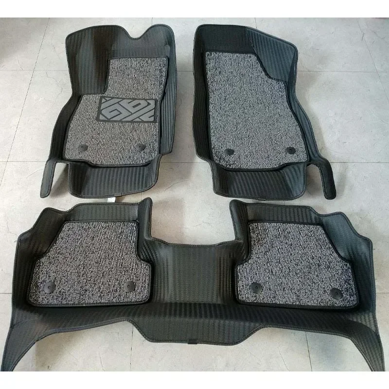 Supplier of high quality hot pressed leather custom car pet type composite  floor mats factory production fashion  mat