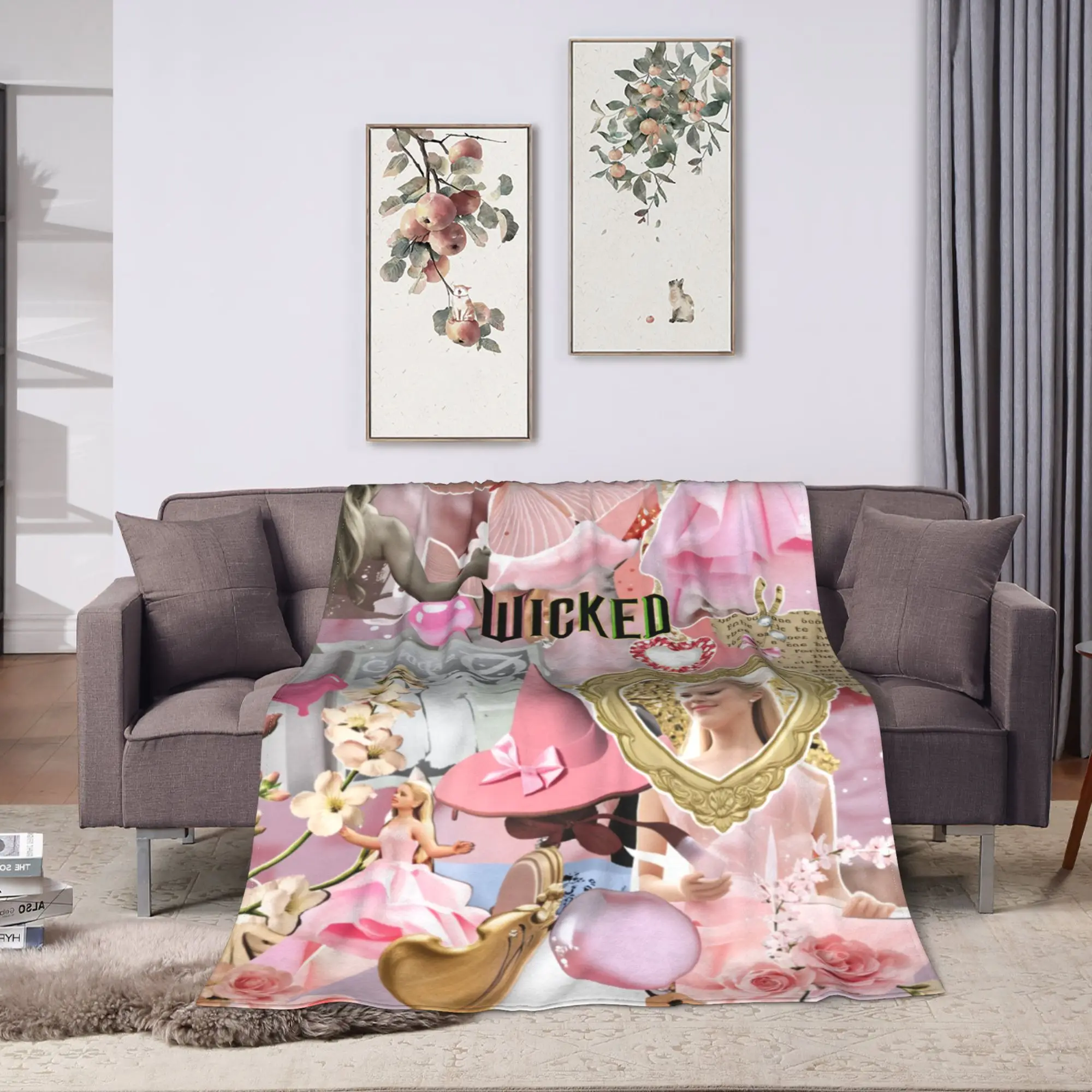 Wicked 2 Musical Movie Glinda Plush Blanket Boy Girl  Flannel Throw Blanket For Bedroom Warm Soft Custom Quality Bedspread