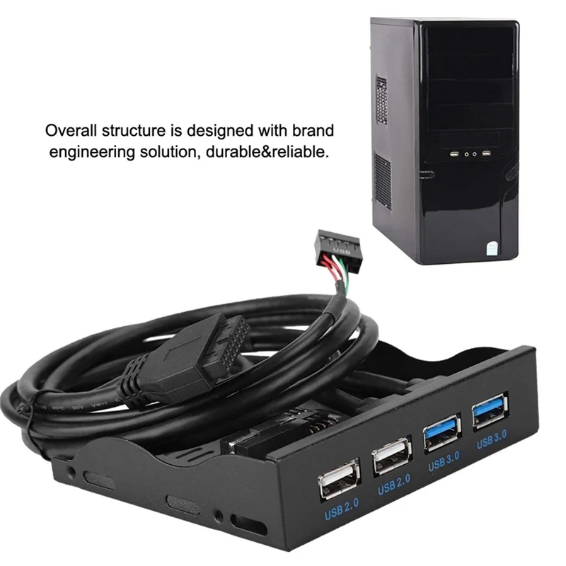 

Передняя панель AEE7-USB, высокоскоростной 4-портовый концентратор 2 USB 3.0 + 2 USB 2.0, 19-контактный/9-контактный разъем 3,5-дюймовой передней панели
