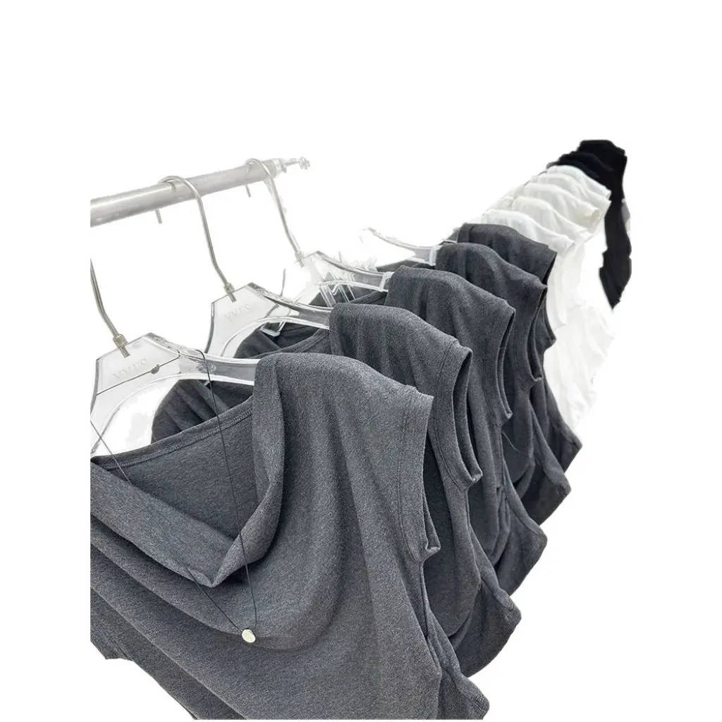 

Women's Modal Summer T-Shirt Short Sleeve Swing Collar Slim Fit Split Irregular Top Fashion Sense Pullover for Casual Wear