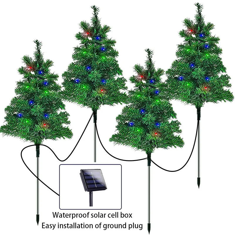 Solar Powered Christmas Tree Lights Outdoor Courtyard Decoration Lights Garden Lawn Floor Lights Christmas Lawn Landscape Light