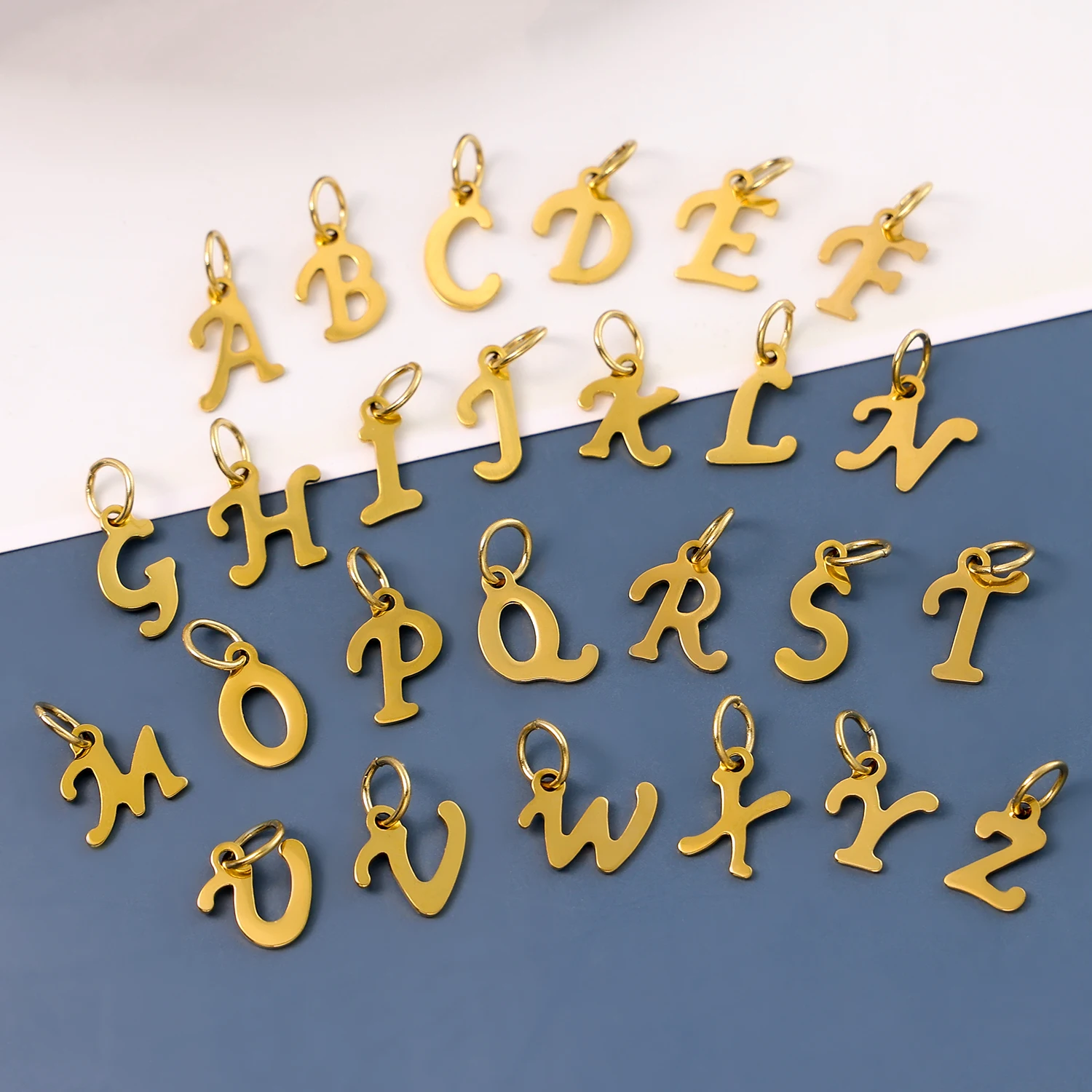 CARLIDANA INS New Fashion Initial Charm Stainless Steel 18K Gold Plated Letter Pendant Alphabet Necklace for DIY Jewelry