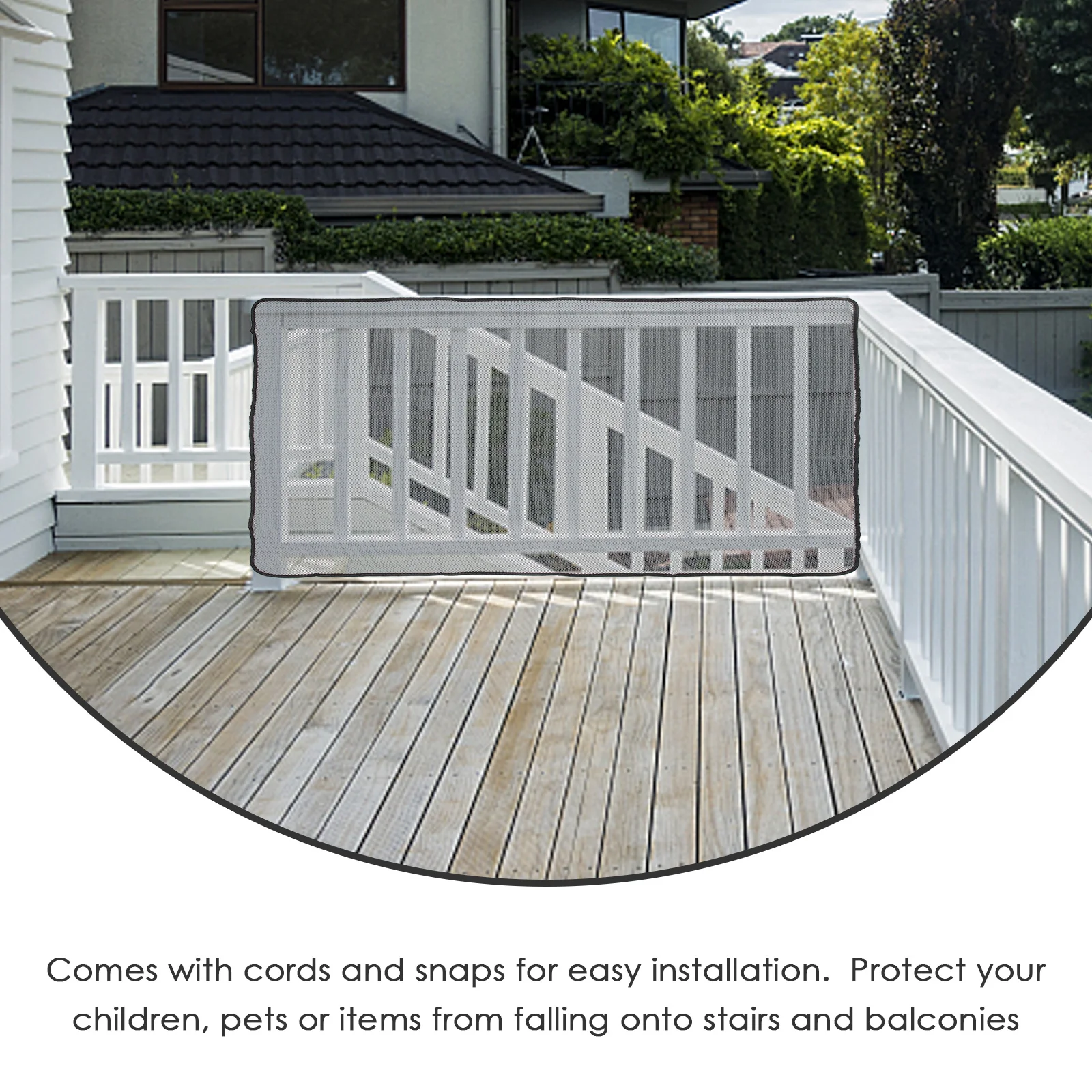 

1 set Stair Protection Net Child Safety Mesh Baby Guard Thick 1.5m 0.9m Black Stairs Rail Balcony Netting for Pets Kids Proof