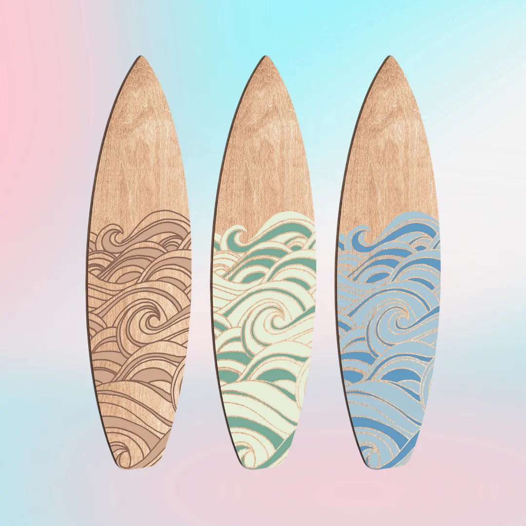 3Pcs Wooden Beach Decoration Surfboard Wall Decoration Summer Surfboard Wall HangingTropical bedroom living room decoratio