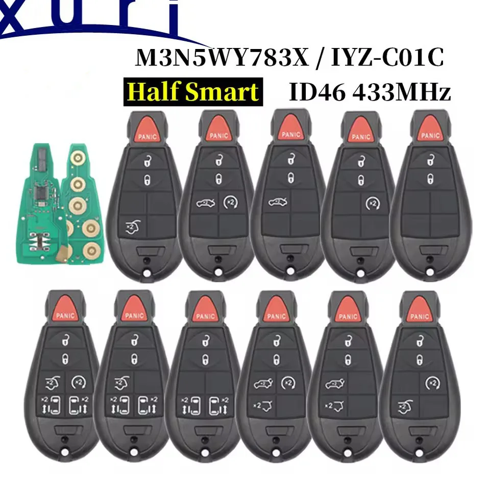 

Xuri 433Mhz 7941 Remote Car Key Fob M3N5WY783X For Chrysler Town & Country Jeep Grand Cherokee Dodge Caravan Journey