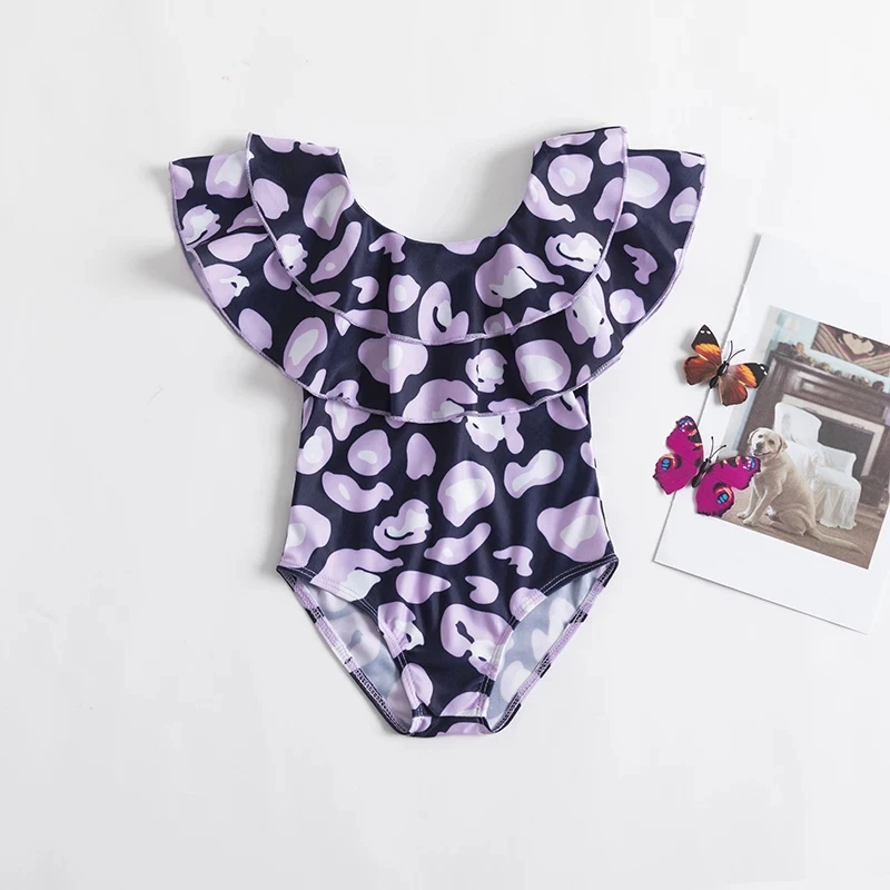 Baby Girls Swim Summer Bikini Set Sun Protection Kids Cute Floral Toddler Learn Swimming Suits One-Piece Sunbeach Swimsuit