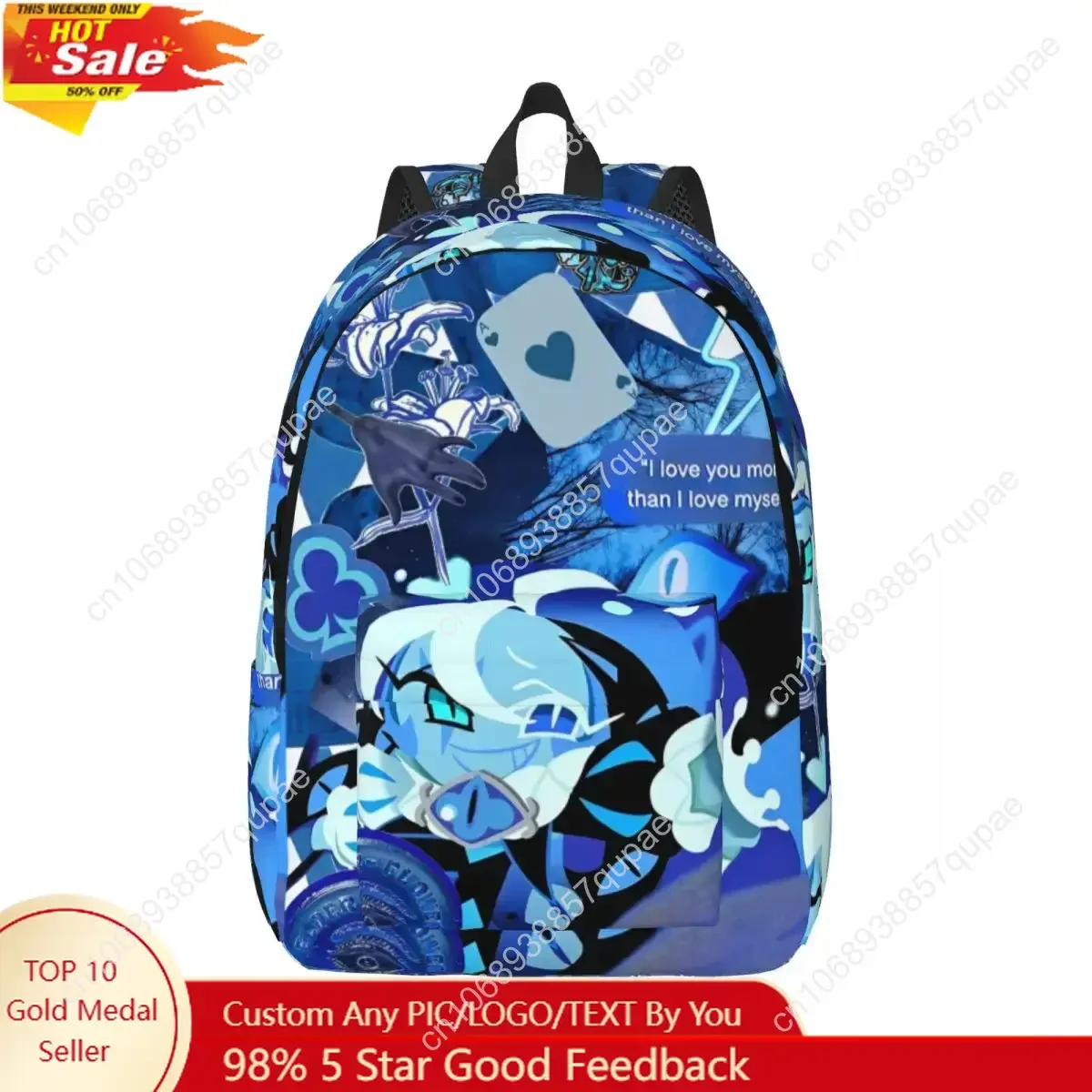 

Shadow Milk Cookie Run Kingdom Backpack for Men Women Cool Student Business Daypack Cute Cartoon College Canvas Bags with Pocket