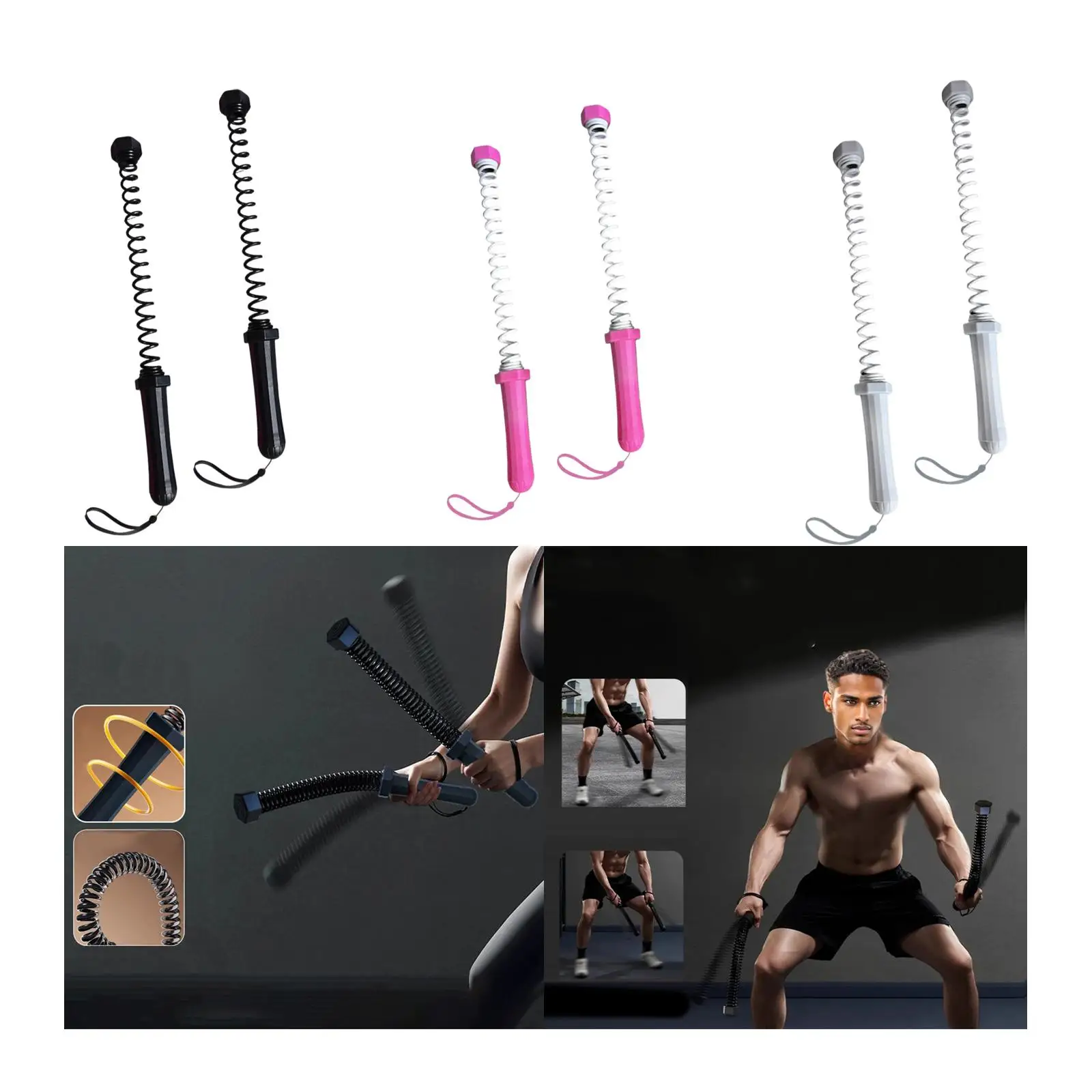 Ropeless Battle Ropes Portable Exercise Cords Adjustable Fitness Rope for Small Space Training Ropes Use
