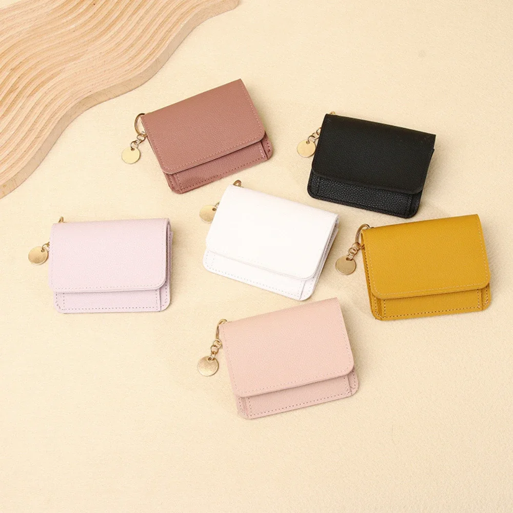 

Korean Version Women's New Solid Color Wallet Card Bag Ins Short Simple and Fashionable Multi Slot Card Bag Zipper Coin Purse