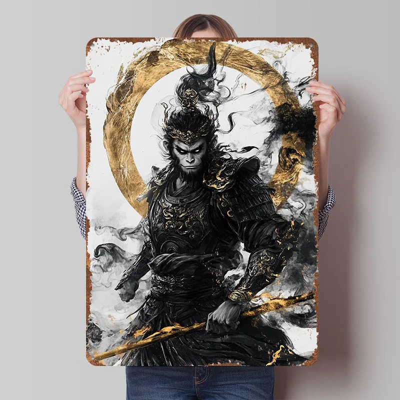 Sun Wukong The Monkey King Poster Customized Wall Art Vintage Metal Signs Retro Tin Plaque for Man Cave Room Decorating Interior