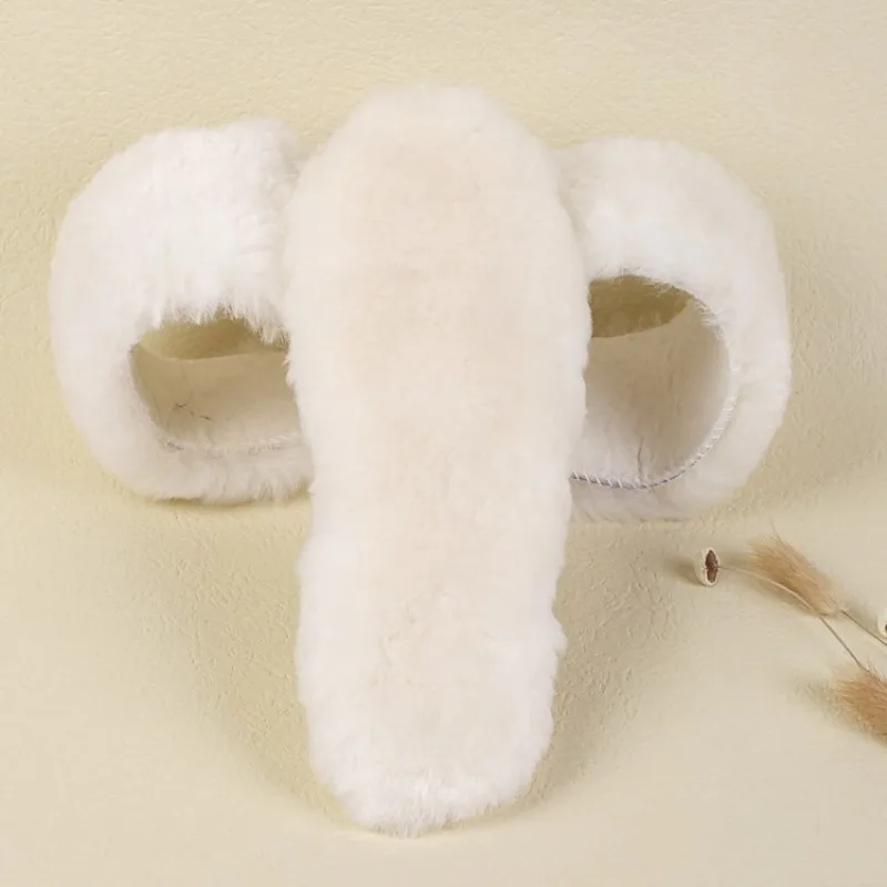 الشتاء الدافئة الصوف النعال سميكة الحرارية الرجال النساء أحذية الثلوج المضادة للرائحة الفراء النعال #3