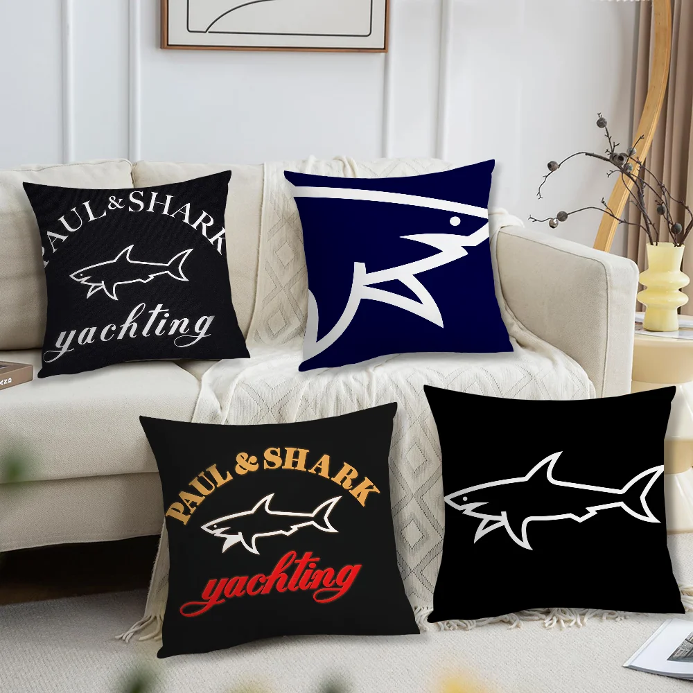 Luxury Brand Trendy Shark Logo cushion cover Living Room Headboard Bedroom Office Cushion Cushion Sofa Nap Time Pillow Case