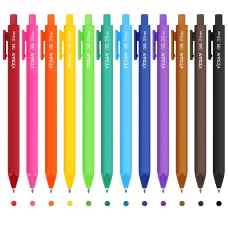 

Colored Gel PensJourl Pens 0.7 mm Colorful Ink Pens Fine Point Fast Dry 12 Assorted Colo Smooth Writing for Jourling and Note T