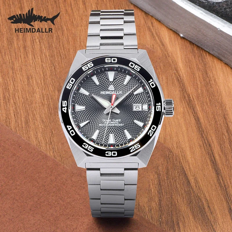 HEIMDALLR Monster GS Diver Herrenuhren, 43 mm Zifferblatt, Saphir-Keramik-Lünette, 20 Bar wasserdicht, Edelstahl, NH35 mechanische Uhr