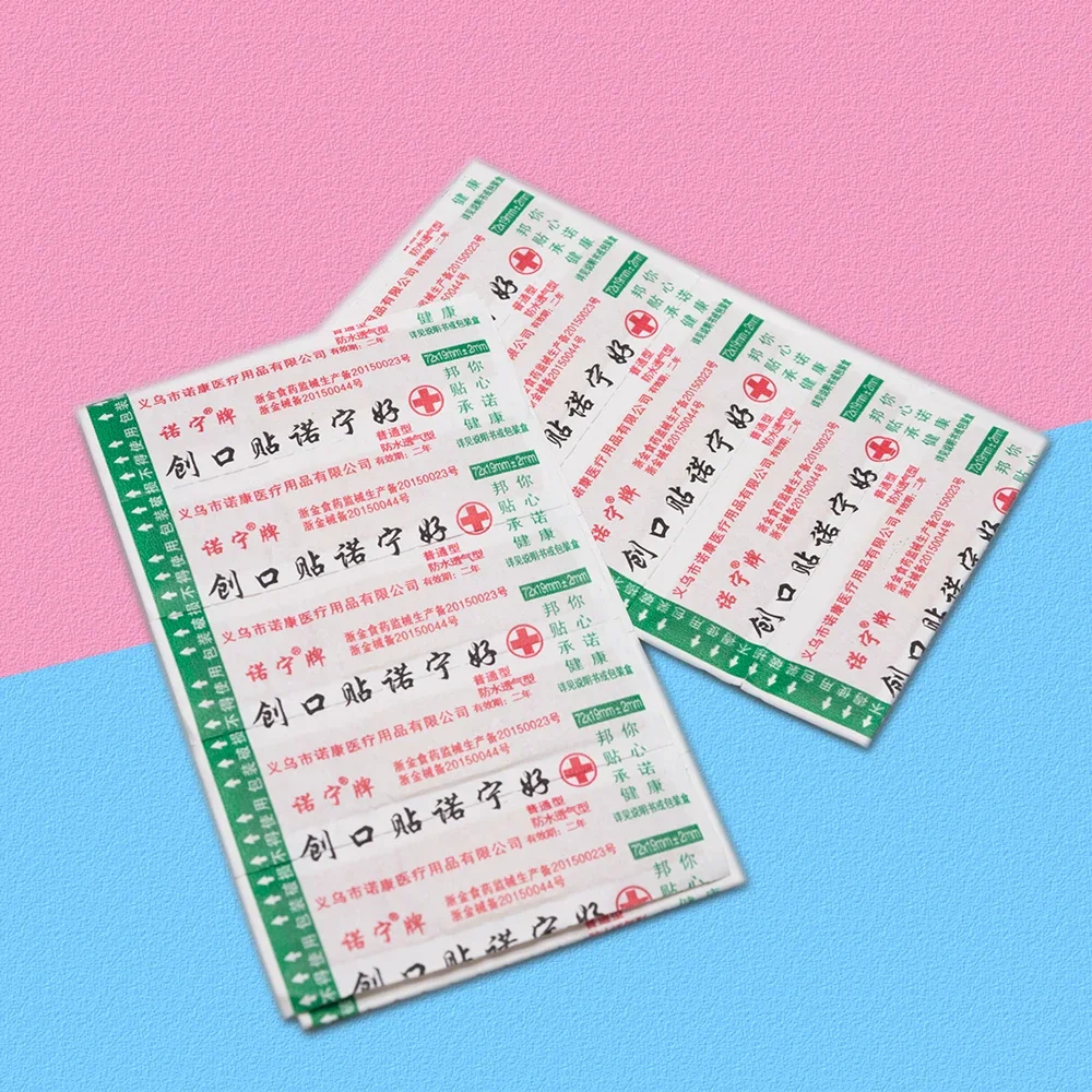 50 pçs/caixa bandagens adesivas de tecido flexível para cuidados com feridas menores à prova dwaterproof água respirável bandagem adesiva