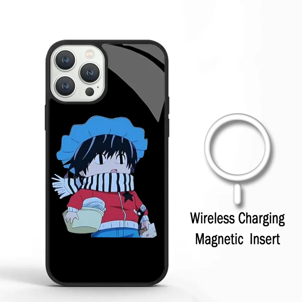 Anime Kotaro Lives Alone Phone Case For IPhone 11 12 13 14 15 Plus Pro Max Mirror Acrylic Cover For Magsafe Wireless Charging