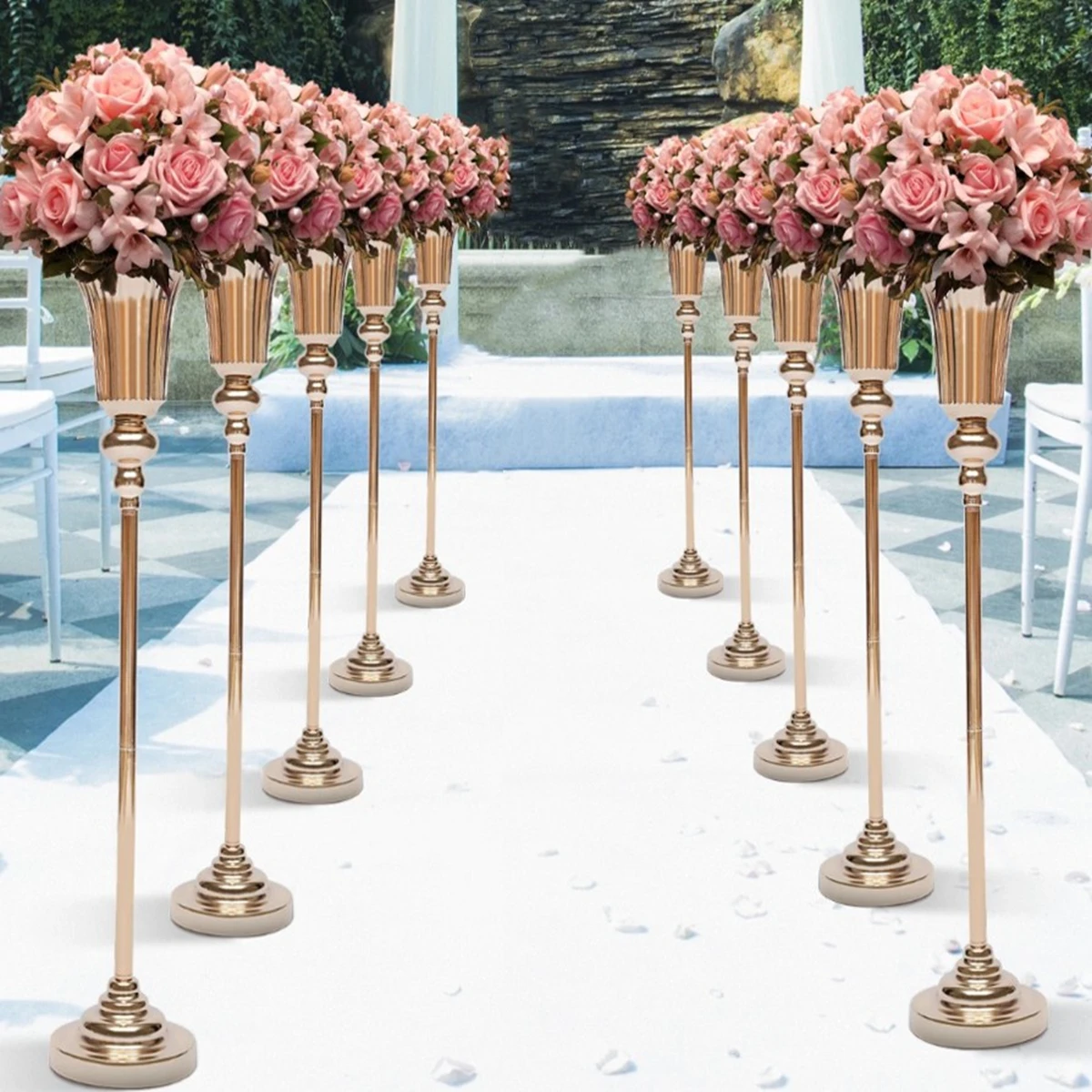 

12pcs)tall 100cm/130cm) Floral Aisle pedestal flower stand Wedding Centerpieces Table Decoration Floral backdrop stand