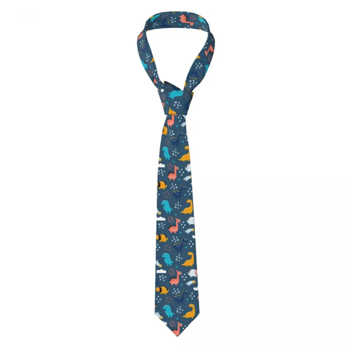 

Mens Tie Slim Skinny Baby Dinosaurs Pattern Necktie Fashion Free Style Tie for Party Wedding