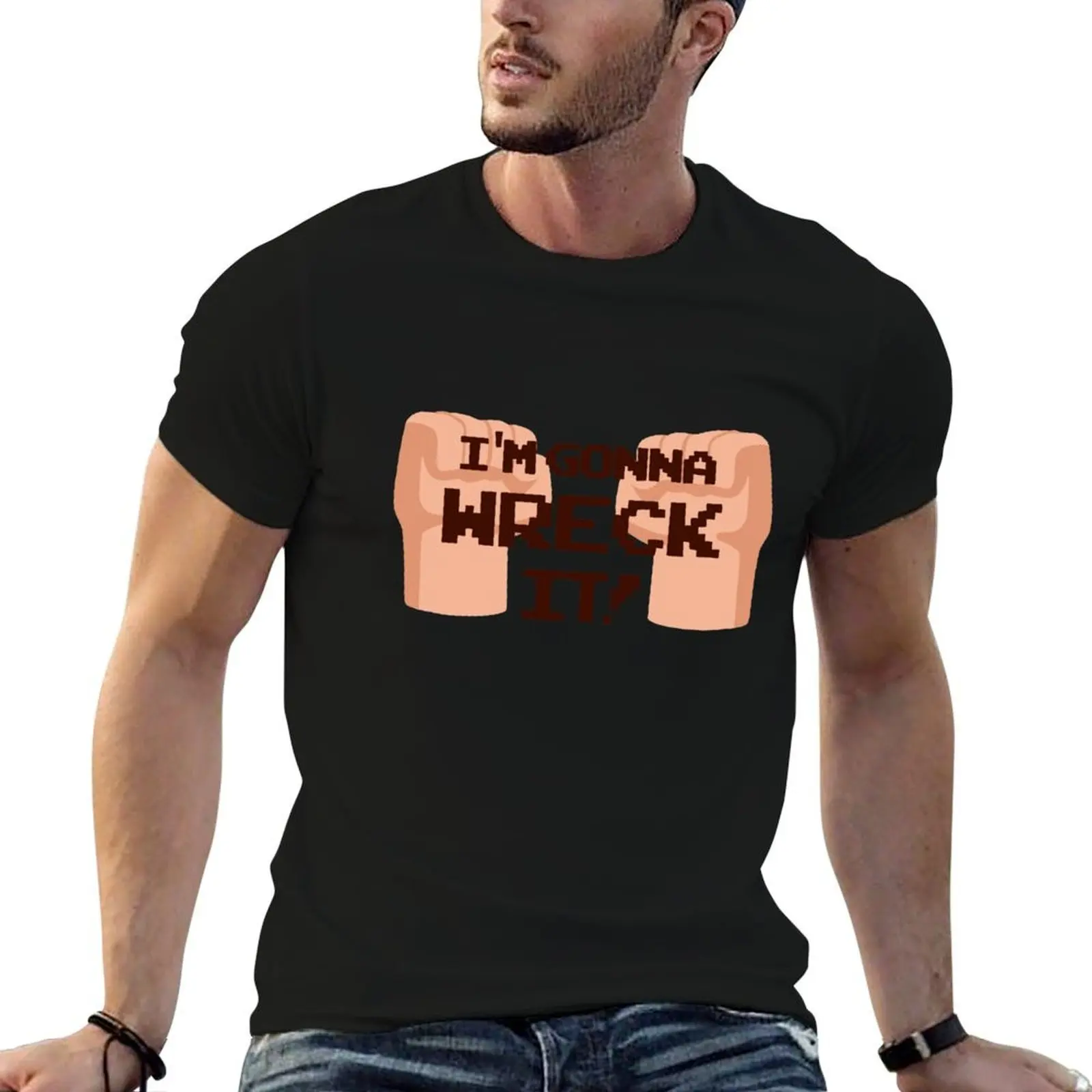wreck it hands T-Shirt essential t shirt shirts graphic t shirts for men cotton