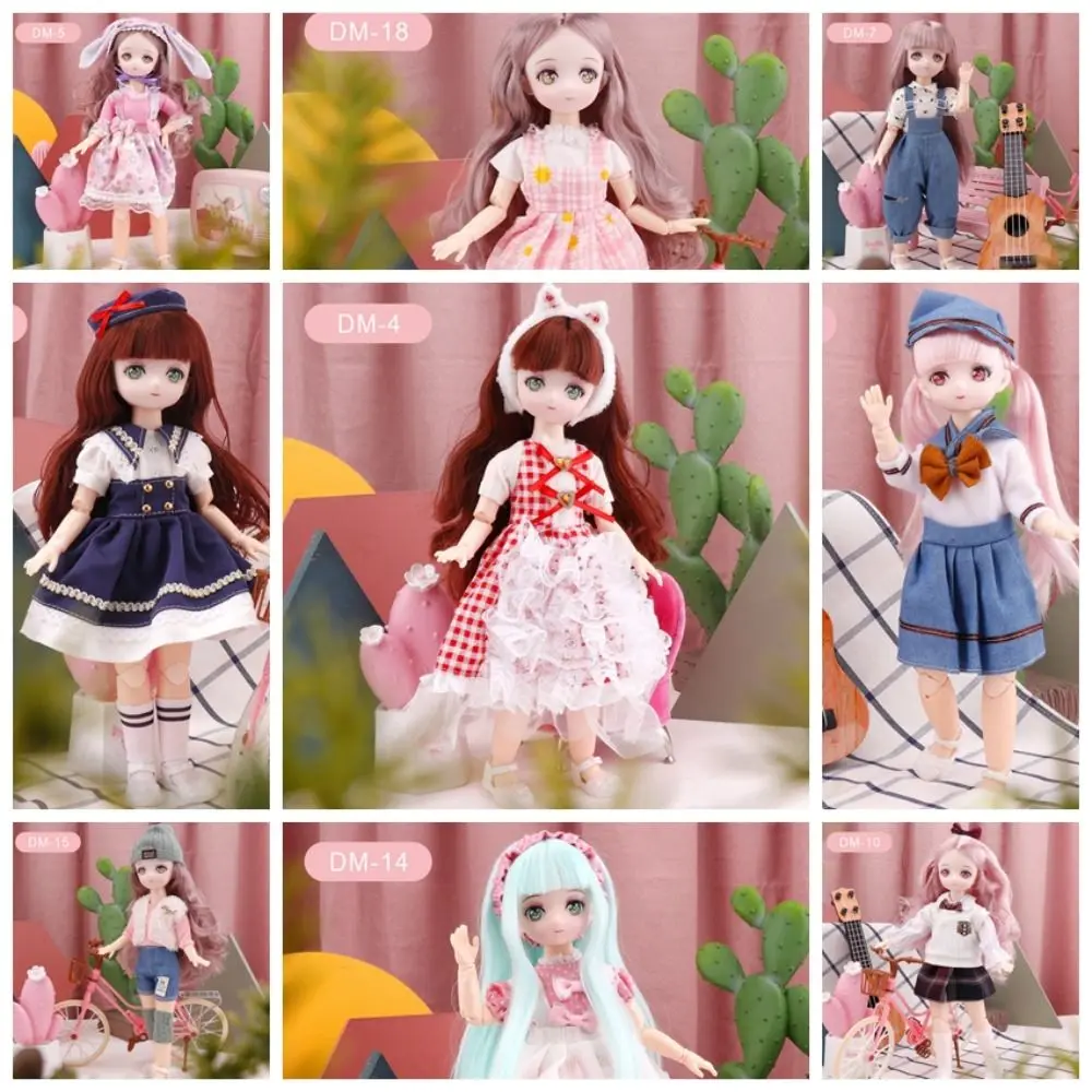 

Dress Doll Spherical Joint 30cm Anime Bjd Doll Dress Up 3D Eyes Hinged Doll Cute 1/6 BJD 30cm Articulated Toys Children Toys