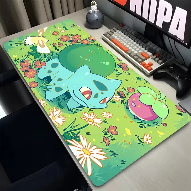 New Mouse Pad Larger XXL Mousepad Speed Mini Computer Keyboard Pads Pokemon Bulbasaur Desk Mat Gaming Accessories Home Playmat