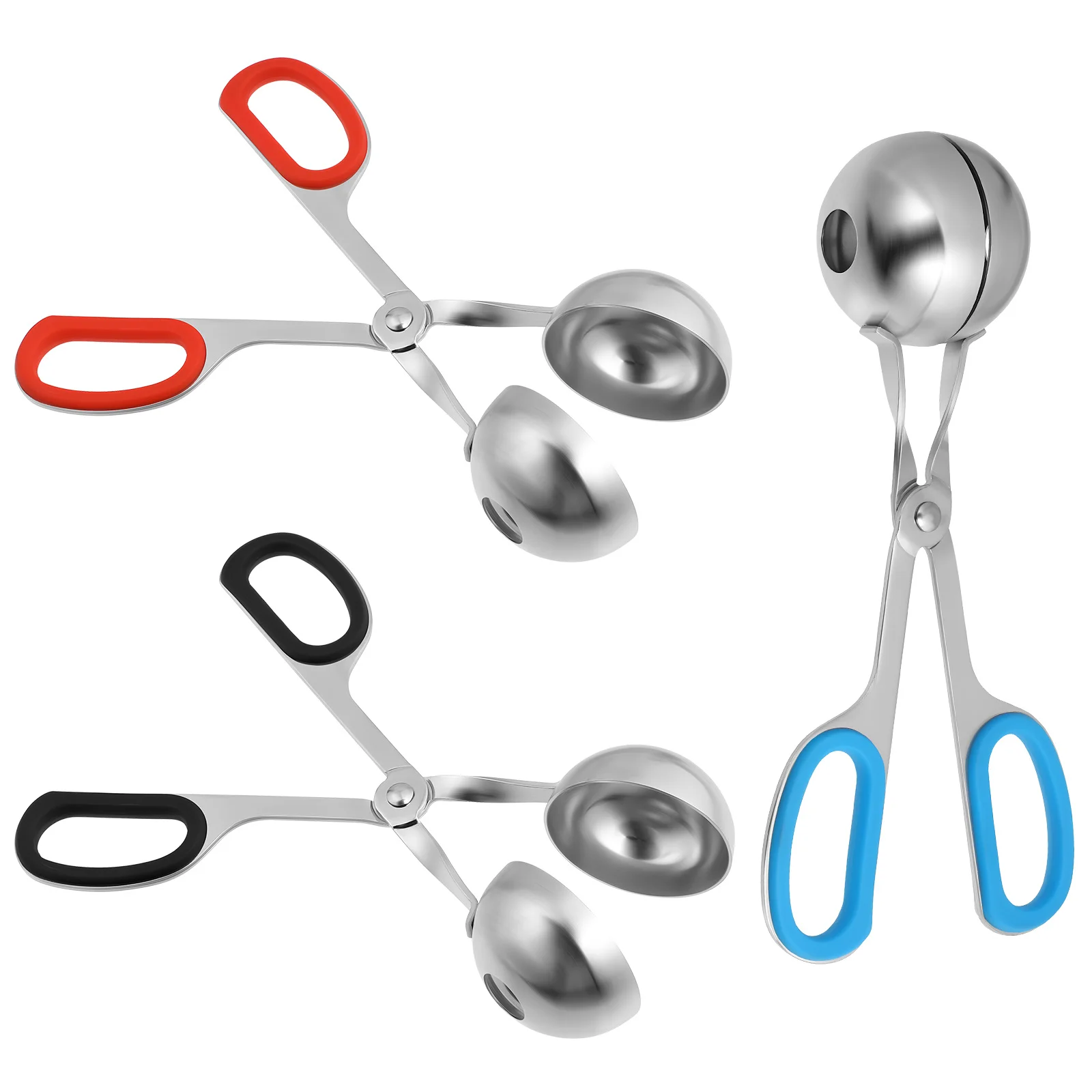 

3Pcs Stainless Steel Meatball Maker Spoon Easy Use Versatile Kitchen Gadget Meat Ball Clip Tool Meatball Maker