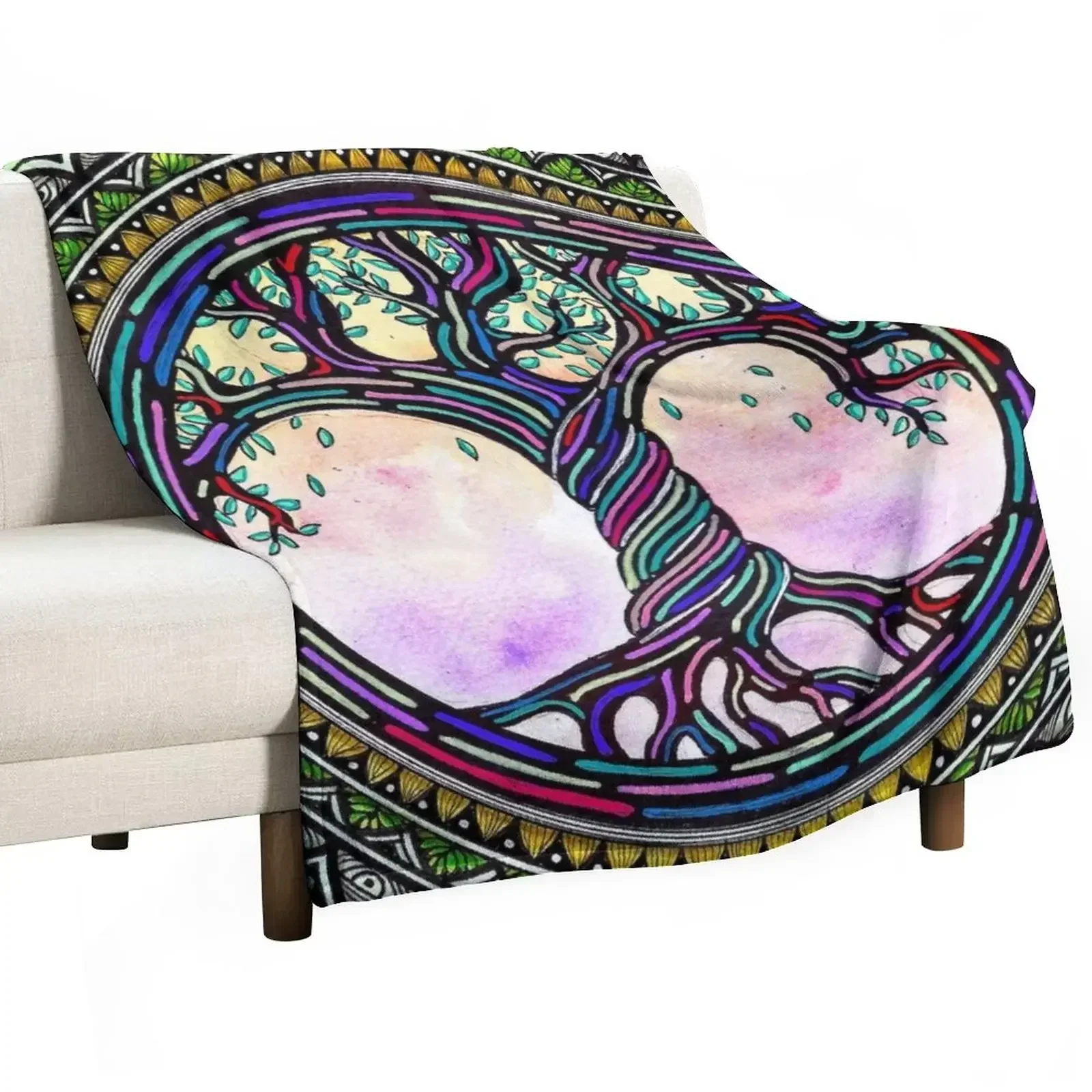 

Tree of Life Mandala Throw Blanket Decorative Beds Bed Fashionable Blankets