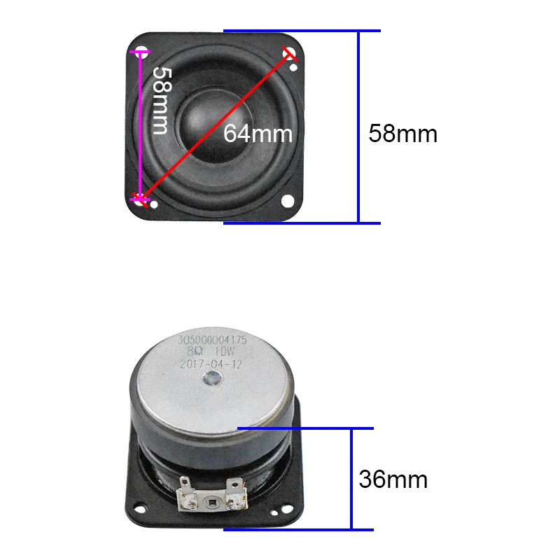 GHXAMP 2.25 inch 58MM Full Range Bass Speaker For Harman Kardon Powerful 8OHM 10W 2PCS