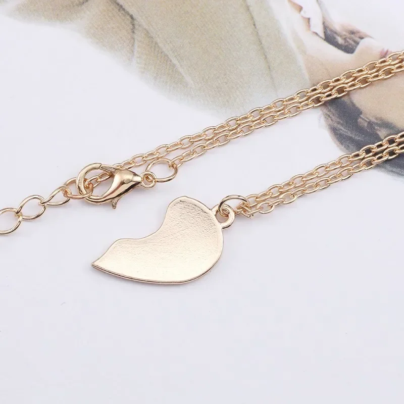 Fashionable Love Necklace Best Friend Exquisite Heartbreak BFF Friendship Pendant Elegant Collar Party Jewelry Accessories Gift