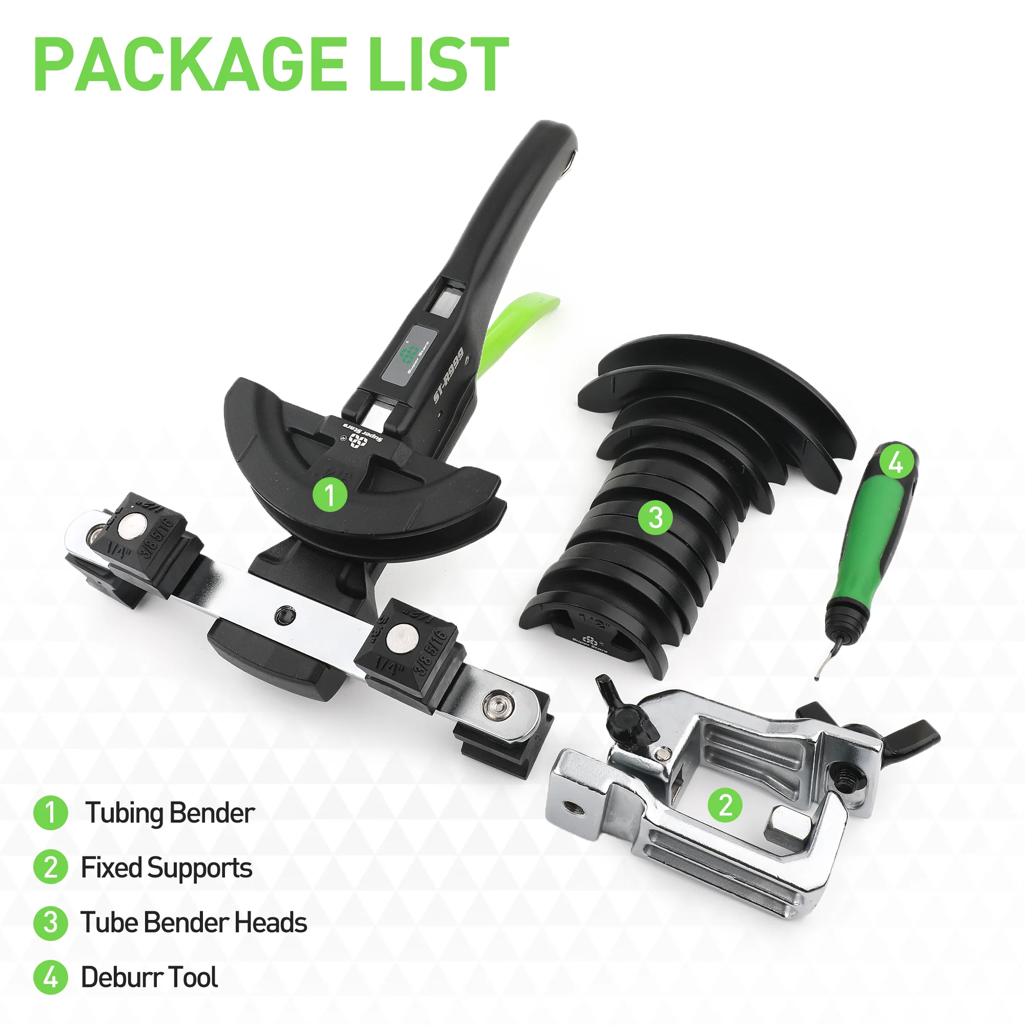 DSZH-dobladora de tubos Manual de ST-R999, juego de herramientas de flexión de tubos de aluminio para aire acondicionado, 7 troqueles, 6-22mm, 90 grados