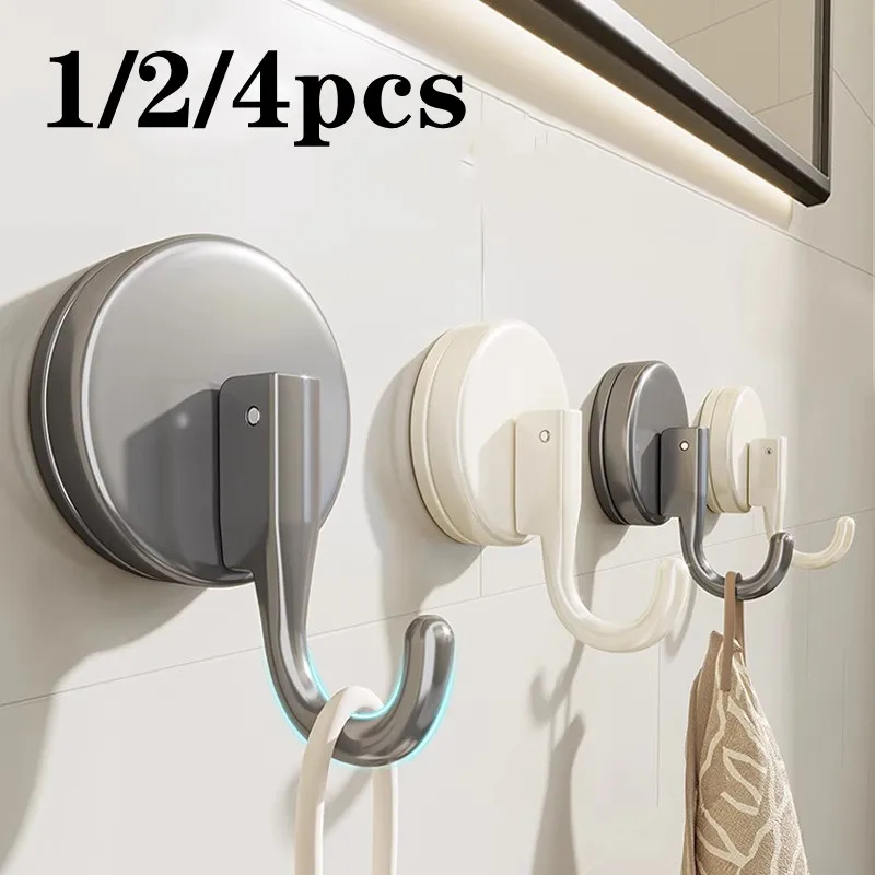 Powerful Suction Cup Hooks Vacuum Reusable Shower Hooks Heavy Duty Clothes Hook Traceless Hook Kitchen Bathroom Wall Hanger Rack