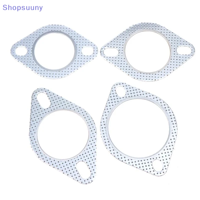[SU]1Pc Car Exhaust Downpipe Flange Gasket 51/55/60/63/70/76MM Exhaust Pipe Intakes Tube Gasket Universal Two Holes[SU]