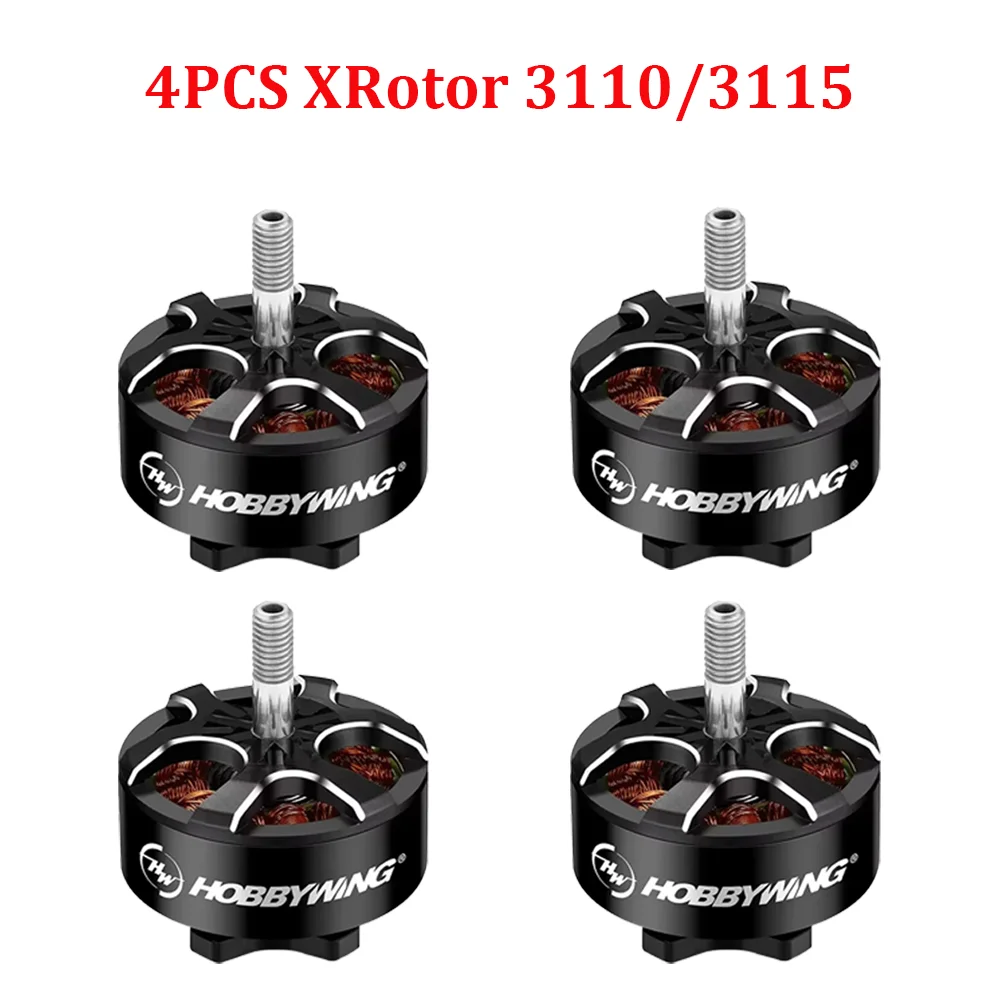 

4 шт. Hobbywing XRotor 3110/3115 Бесщеточный двигатель премиум-класса - 900 кВ/1050 кВ/1150 кВ 4-6S вал M5 для тяжелых подъемных FPV-дронов 8-10 дюймов