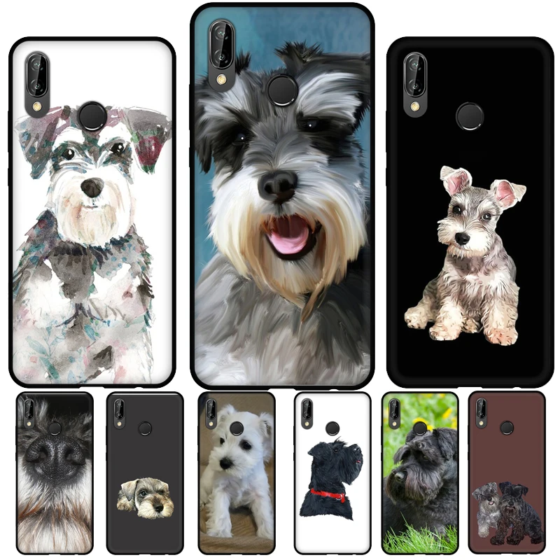 Miniature Schnauzer Puppy Dog Silicone Case For Huawei P30 Lite P40 P20 Pro P Smart Z 2021 2019 Mate 20 Lite Case Cover