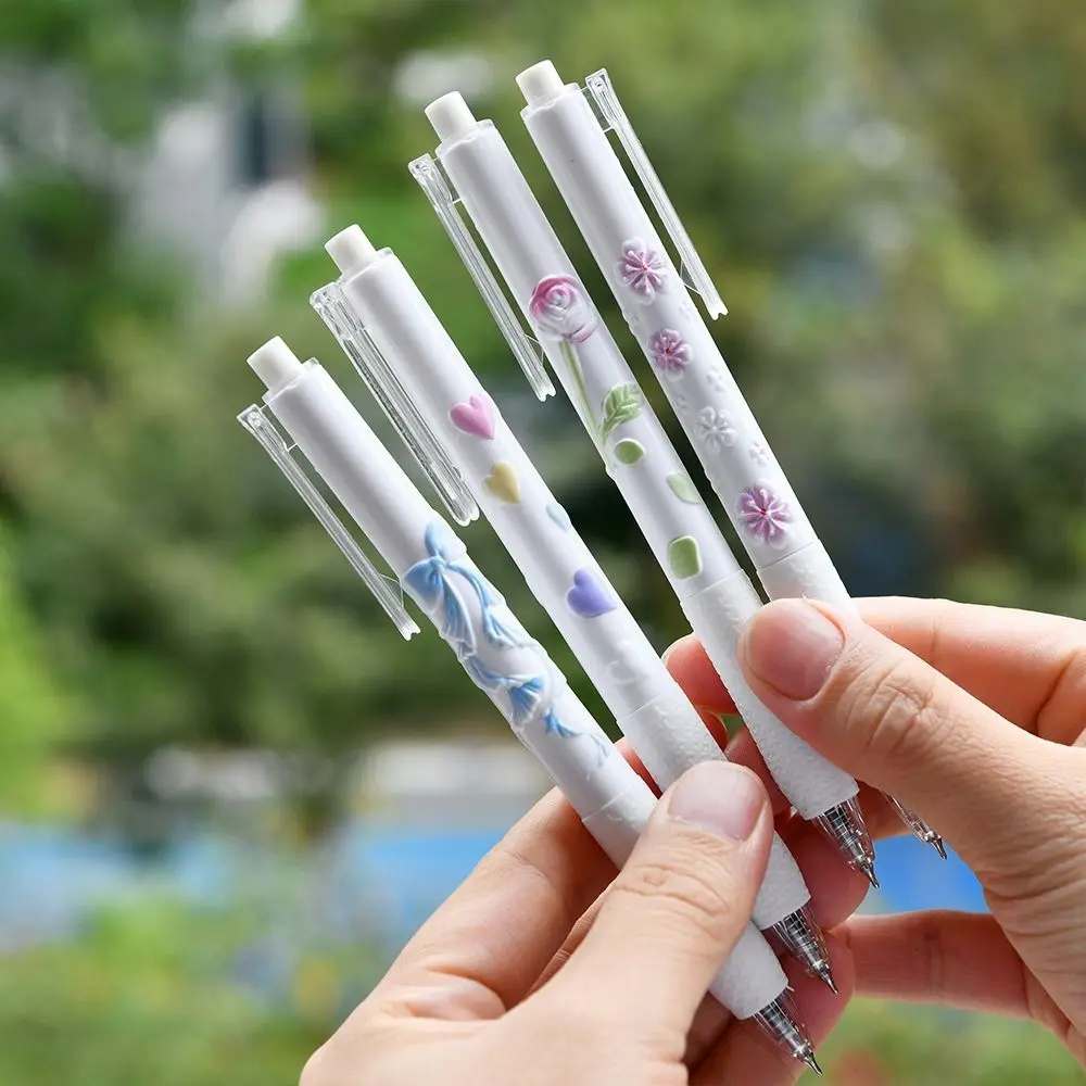 

Ballet 0.5mm Gel Pen Black Full Needle Tube Writing Pen Emboss Comfortable Grip Pressing Pen Office Use