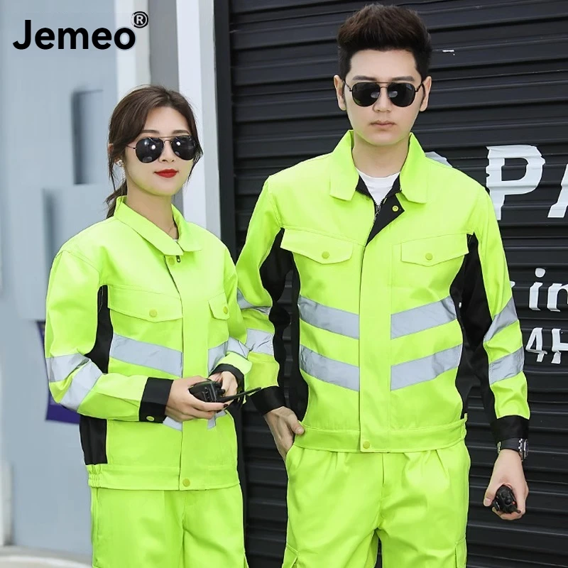 Safety Reflective Workwear Work Jacket and Work Pants Emergency Rescue Suit Long-sleeved Outdoor Hi Vis Workwear Suit