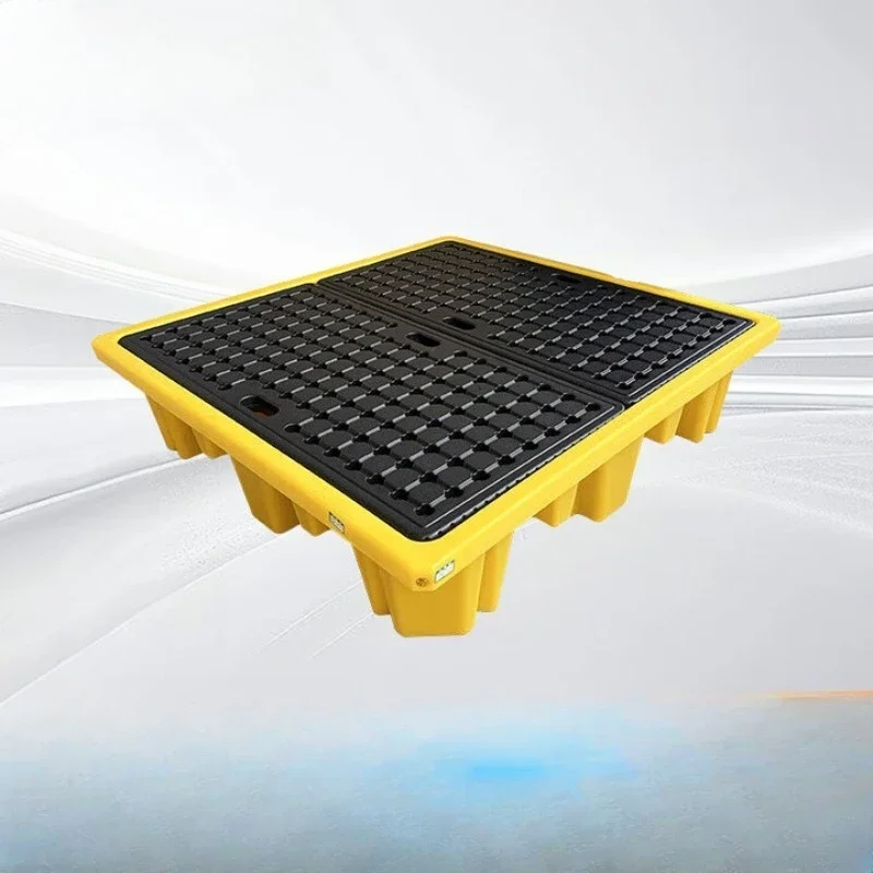Plastic hazardous waste anti-leakage tray C5-3 four-barrel tray 1300 * 1300 * 300mm