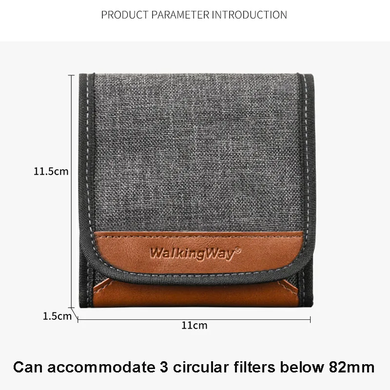 Waterproof Lens Filter Case Camera 3 Pockets Filter Bag Lens Photography 49-82mm For ND UV CPL Lens Filter Holder