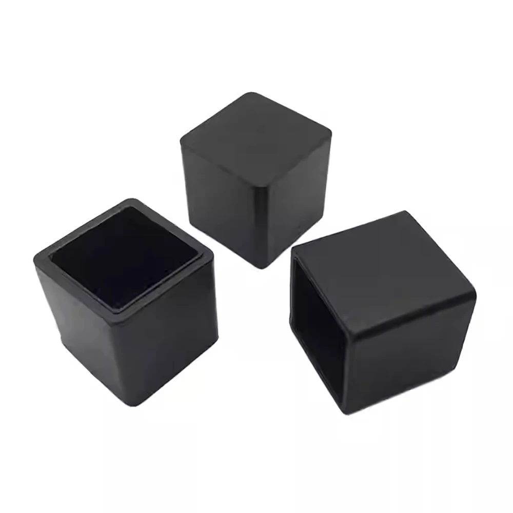 مربع/مستطيل أسود بولي كلوريد الفينيل لينة المطاط الأنابيب كم غطاء أنبوب الجدول كرسي وسادة للقدم الغطاء الواقي 10x10 مللي متر إلى 100x100 مللي متر #3