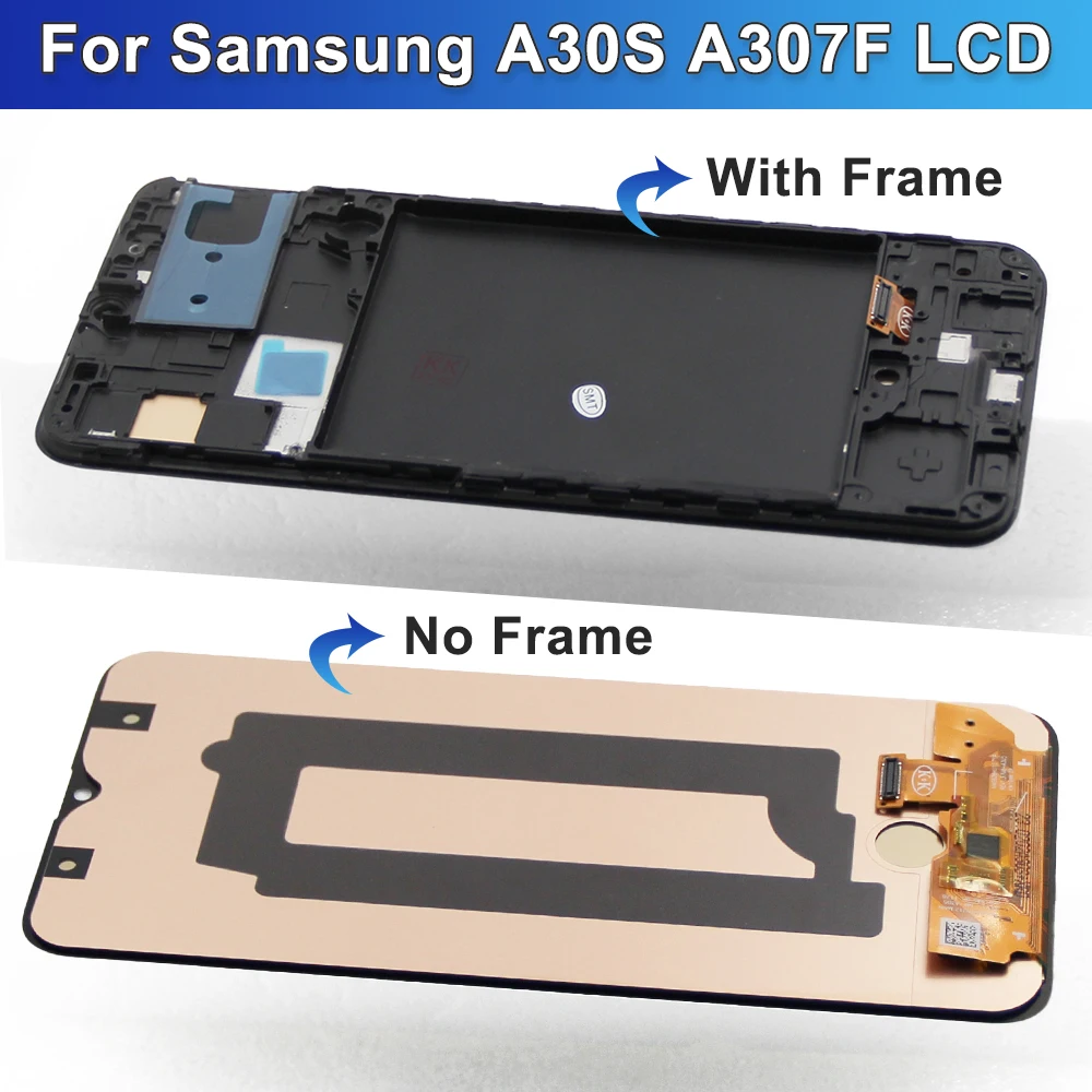 A30S Super AMOLED Screen for Samsung Galaxy A30S A307 A307F A307FN A307G A307YN Lcd Dispaly Digital Touch Screen With Frame